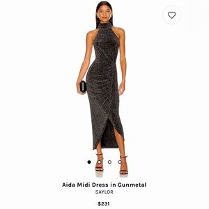 NWT REVOLVE Saylor Aida Mini Dress in Gunmetal